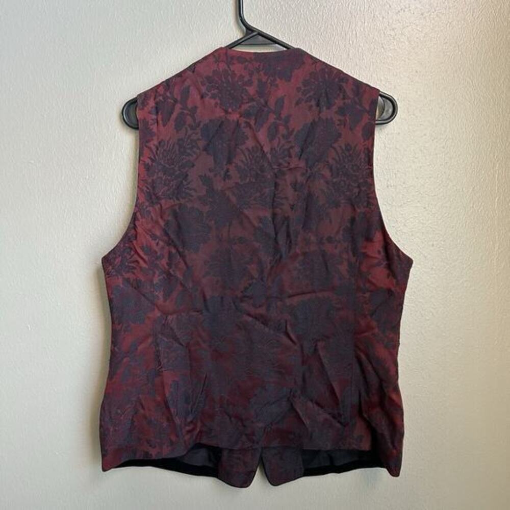 Vintage Susan Bristol Women’s Velvet Floral Jacquard Vest M Whimsigoth Boho - Picture 3 of 10